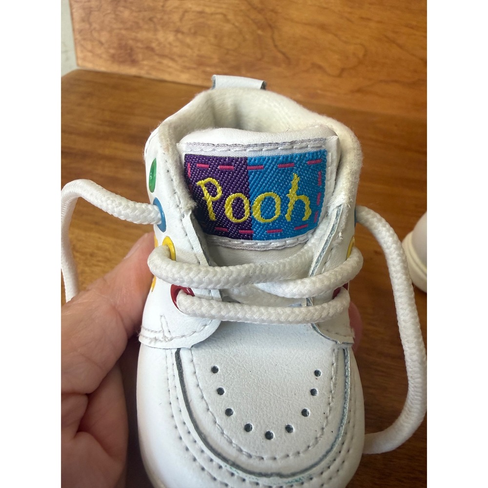 RARE Vintage Disney Winnie Pooh Tigger Piglet Baby 1 High Top Shoes Choo Choo - Picture 8 of 10